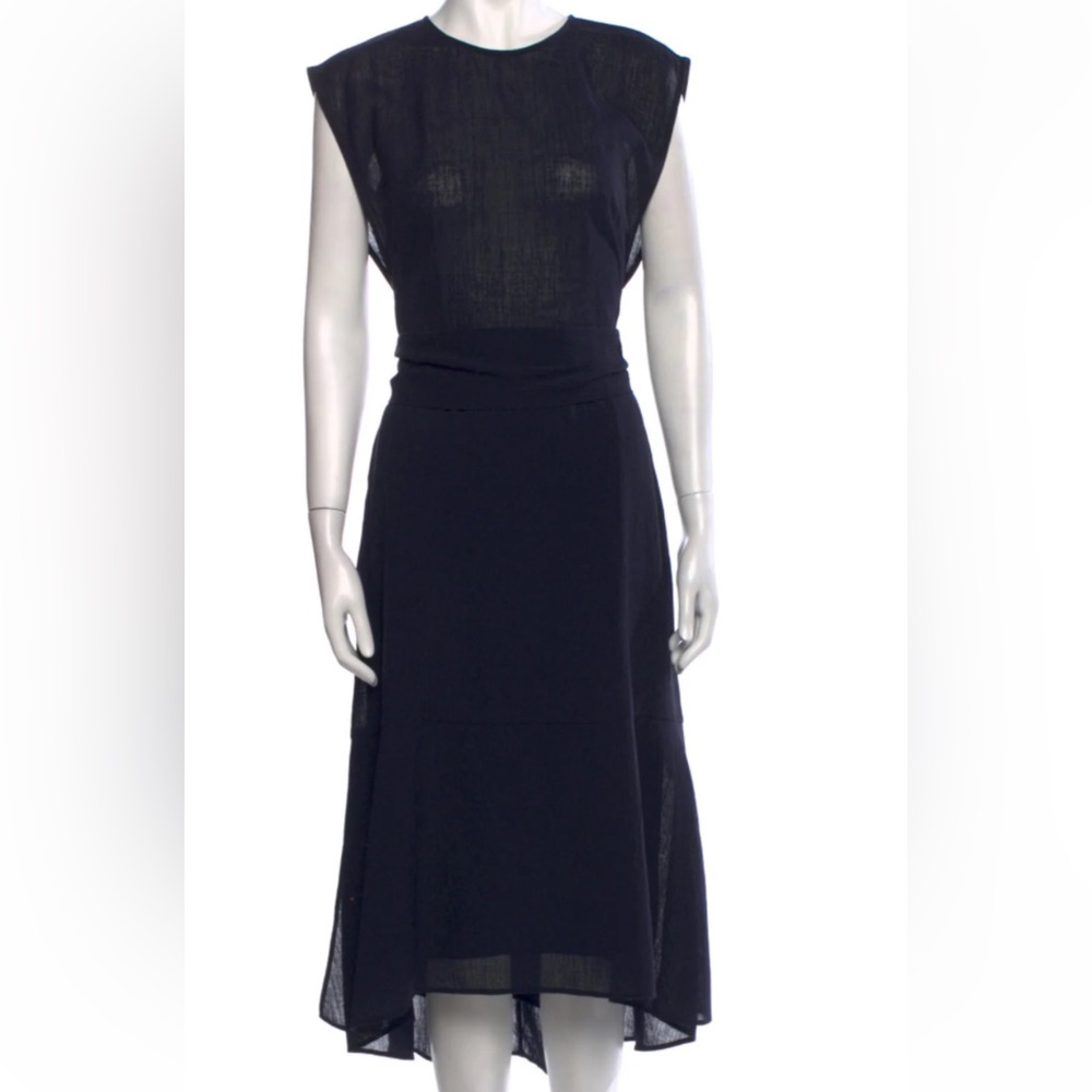 CEFINN Dipped Hem Midi Dress in Navy Size 6 NWT